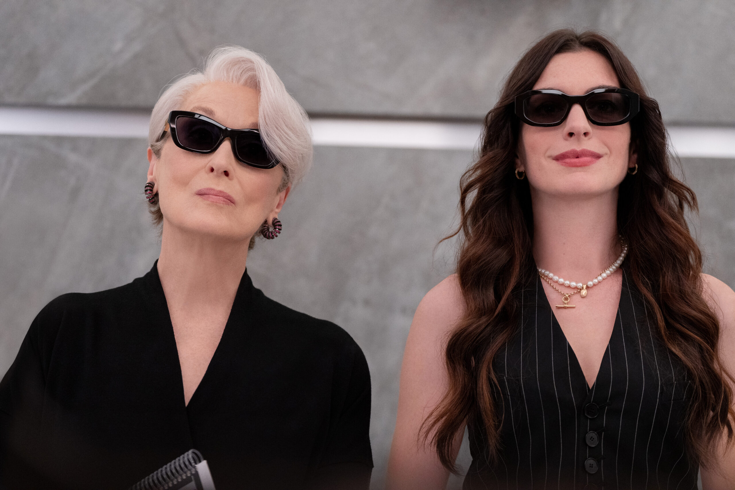 (L-R): Miranda Priestly (Meryl Streep) and Andie Sachs (Anne Hathaway) in 20th Century Studios' THE DEVIL WEARS PRADA 2. Photo by Macall Polay. © 2025 20th Century Studios. All Rights Reserved.